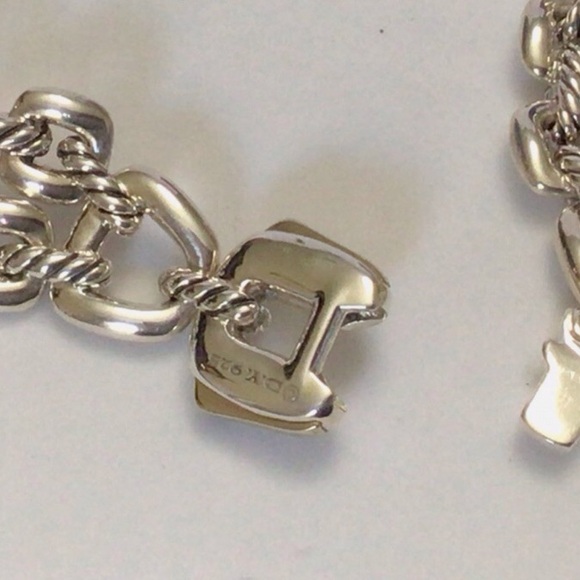 David Yurman Thoroughbred Double Row Cushion Link Sterling Silver Necklace NWT - Picture 4 of 4